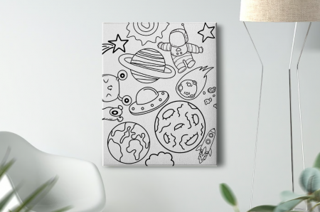 Kids Zone - Tablou Pictura Canvas Space Paint dimensiune 50x50cm