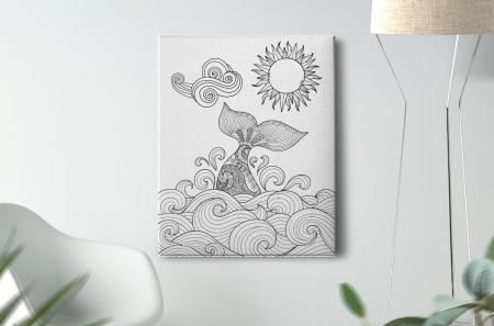 Kids Zone - Tablou Pictura Canvas Whale dimensiune 50x50cm