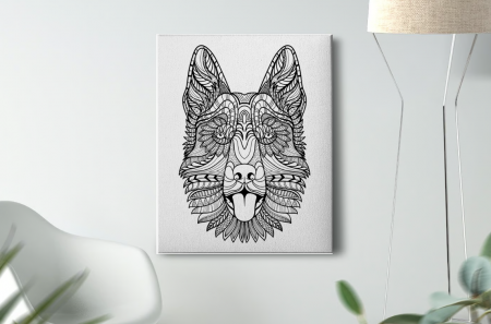 Mandala - Tablou Pictura Canvas Wolf dimensiune 50x50cm