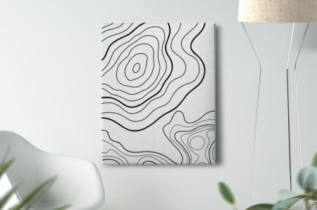 Kids Zone - Tablou Pictura Canvas Wood Lines dimensiuni 50x50cm