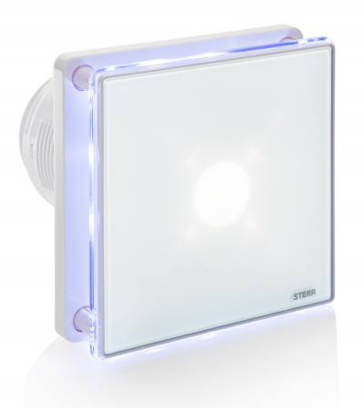 Ventilatoare - Ventilator baie Sterr, axial, 230 V, silențios, alb, LED alb, Ø 100