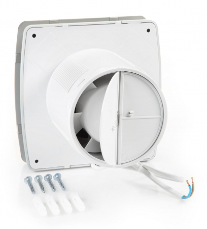 Ventilator baie Sterr, axial, 230 V, silențios, argintiu, standard, Ø 100 [2]