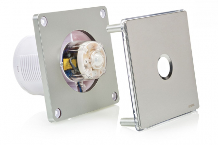 Ventilator baie Sterr, axial, 230 V, silențios,oțel inoxidabil, argintiu, LED alb, senzor de mișcare PIR, timer Ø 100 [2]