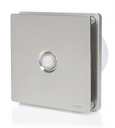 Ventilator baie Sterr, axial, 230 V, silențios, oțel inoxidabil, senzor de mișcare PIR, timer Ø 100 [1]