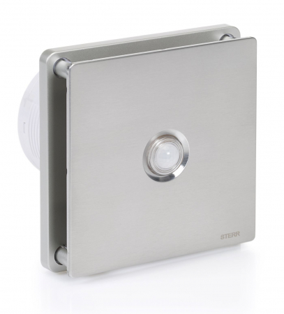 Ventilatoare - Ventilator baie Sterr, axial, 230 V, silențios, oțel inoxidabil, senzor de mișcare PIR, timer Ø 100