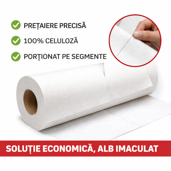 Cearceaf medical hartie 50cm x 50m, 100% celuloza, pretaiat, economic | Role pat consult [2]