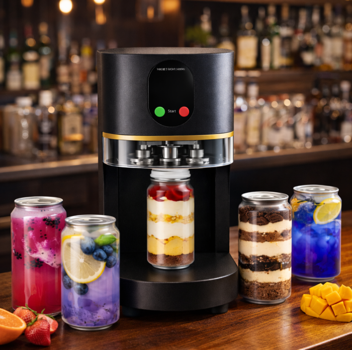 Aparat automat sigilat doze PET pentru bauturi si deserturi | Can sealer profesional pentru cafenele, bubble tea si patiserii [2]