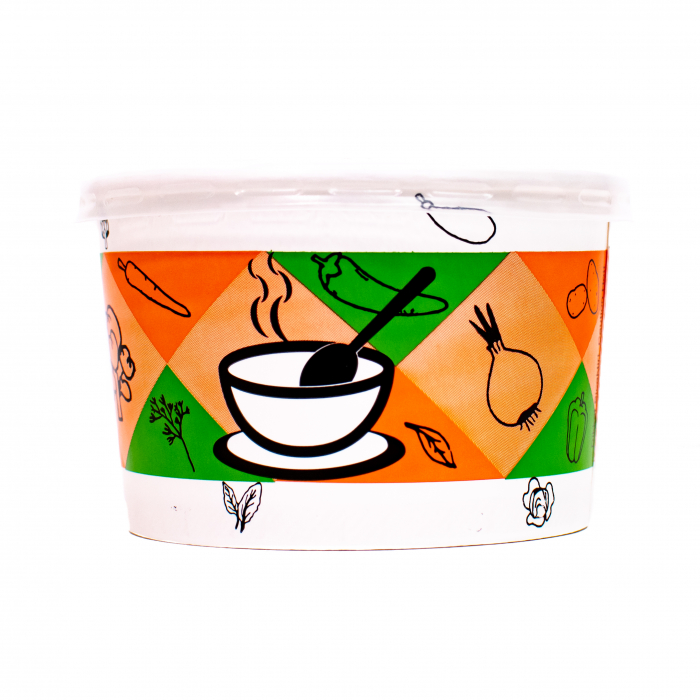 Bol Supa din Carton + Capac, 591ml, 20 oz, Set 100 bucati [4]