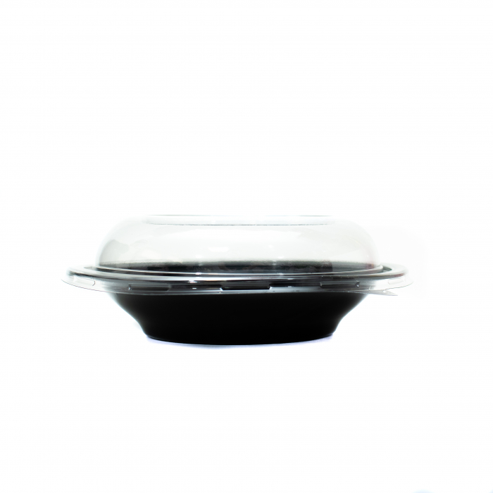 Caserola neagra pentru salata, 1000ml cu capac transparent, set 50buc [2]