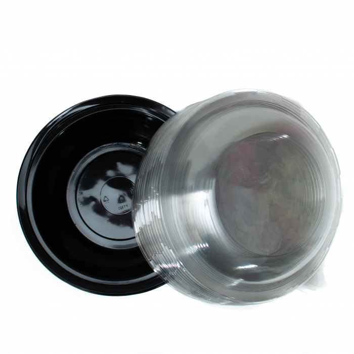 Caserola neagra pentru salata, 1000ml cu capac transparent, set 50buc [4]