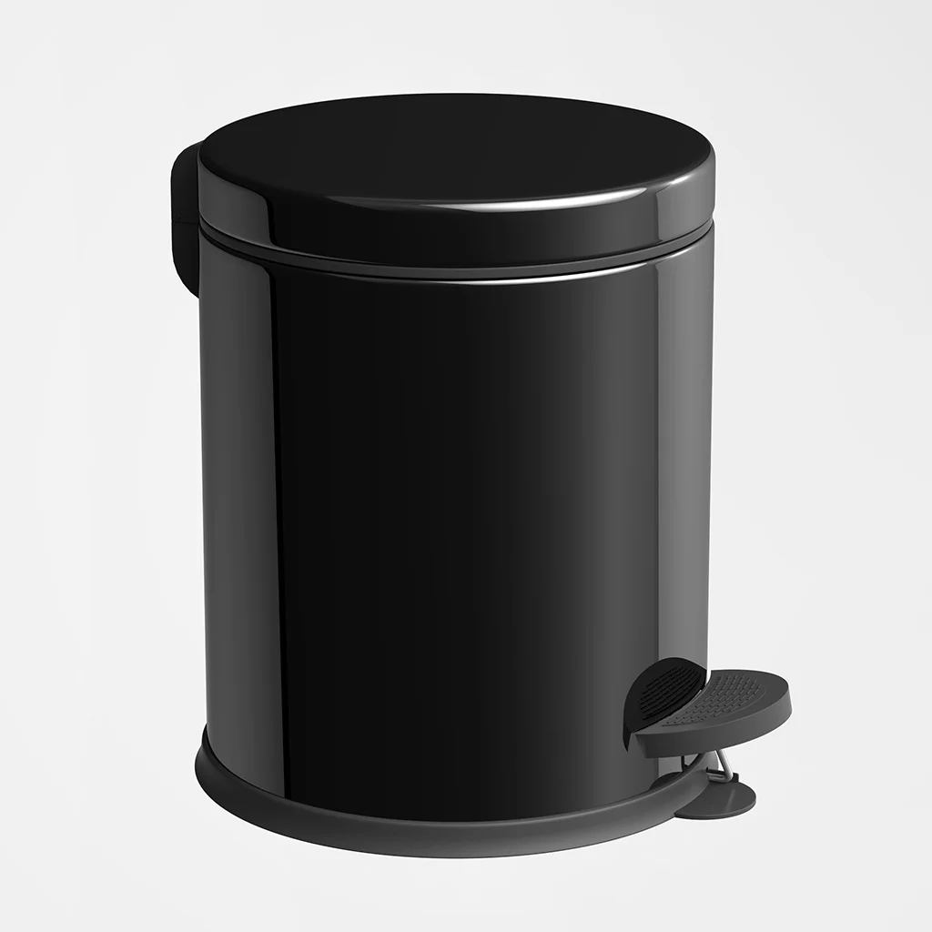 Cos de gunoi din inox cu pedala, 5 litri, negru [2]