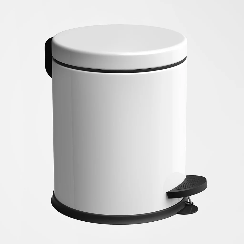 Cos de gunoi din inox cu pedala, 5 litri, alb [2]