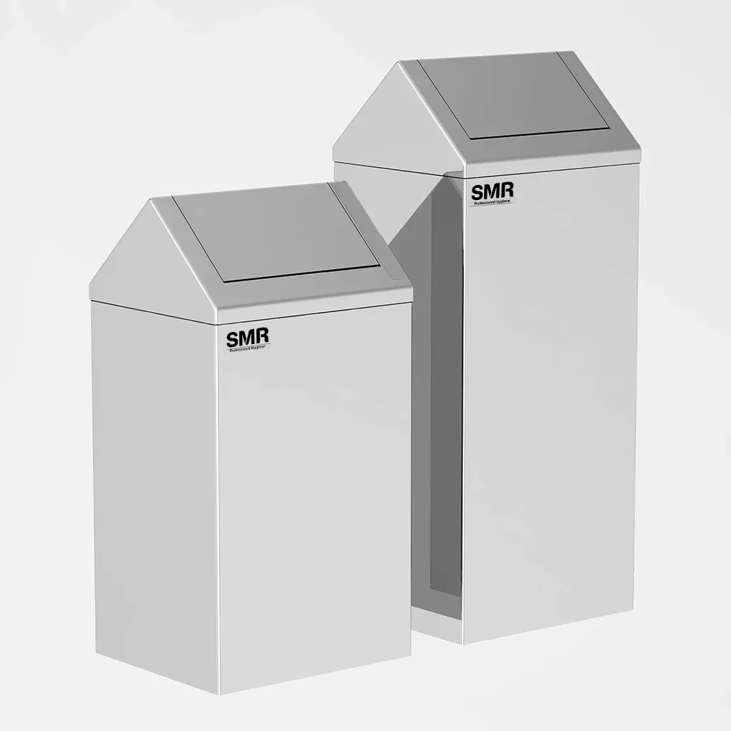 Cos de gunoi cu capac batant, din inox, 80 litri [3]