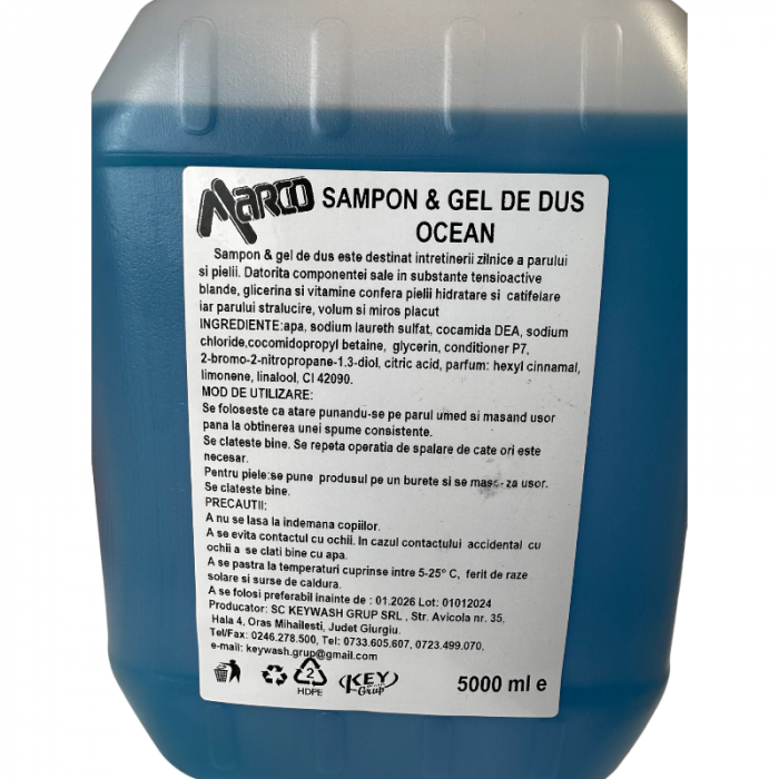 Gel de dus si sampon 2in1, Marco, 5 L, Ocean [3]