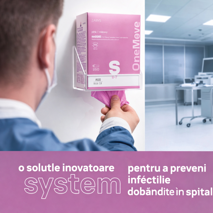 Manusi nitril ONE MOVE M (7-8), roz, nepudrate, 250 buc/set – extracție igienică prin manșetă [4]