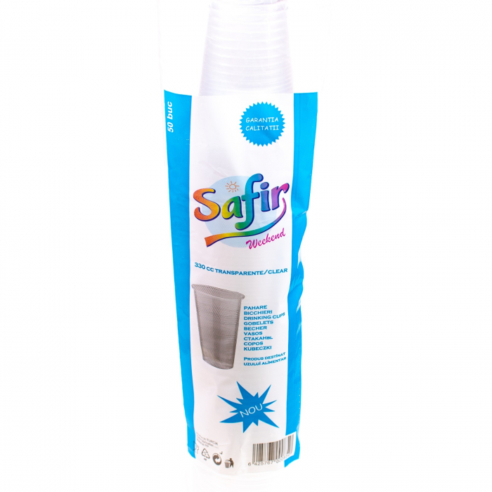 Pahare Unica Folosinta Transparente, 330ml, Set 50 bucati [4]