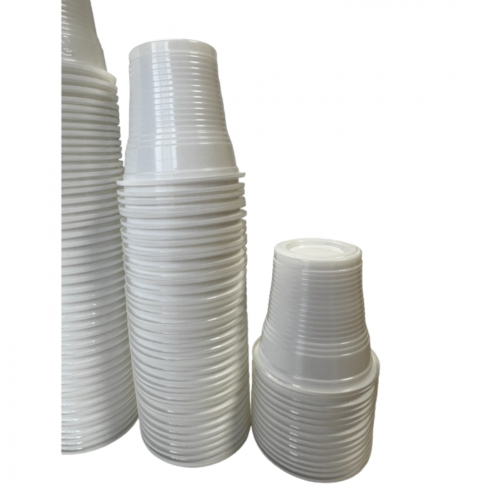 Set 100 buc Pahare Unica Folosinta Albe, 80ml [2]