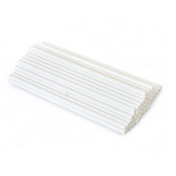 Set 150 Paie Biodegradabile Drepte Albe, 210X6MM [2]