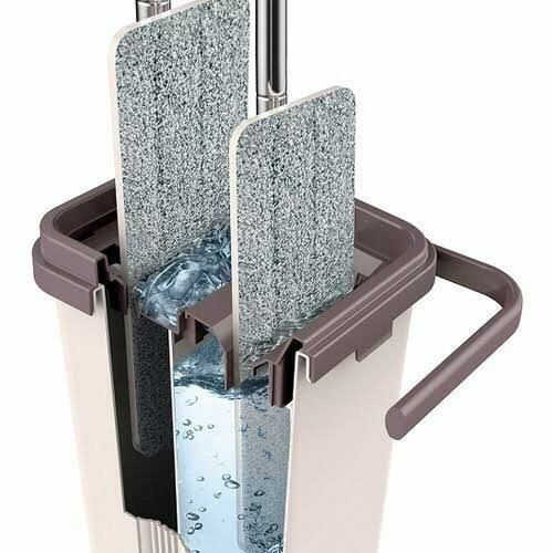 Set galeata cu mop plat din microfibră, cu două compartimente, 8L [3]