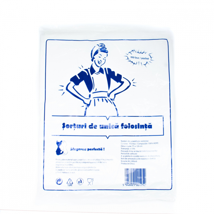 Sort unica folosinta alb, din HDPE, Set 100 bucati [2]
