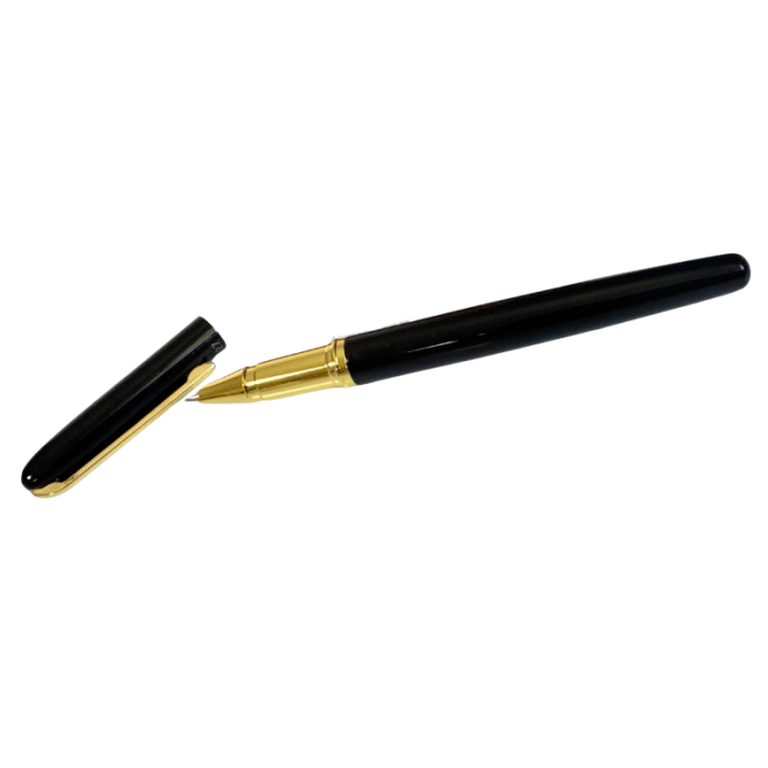 Stilou metalic, negru, reincarcabil cu cerneala [2]