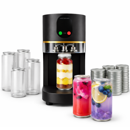 Aparate ambalat - Aparat automat sigilat doze PET pentru bauturi si deserturi | Can sealer profesional pentru cafenele, bubble tea si patiserii