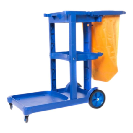 Carucioare curatenie - Cărucior Hotelier Limpio C011, 3 Rafturi, Sac Textil, 1140x510x980 mm