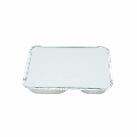 Caserola aluminiu Meniu 3 Compartimente + Capac, Set 100 buc [3]