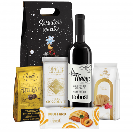 Protocol - Cos Cadou de Craciun, 5 produse + Cutie Cadou, 1605 gr, Signature Basket