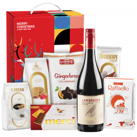 Protocol - Cos Cadou de Craciun, 7 produse + Cutie Cadou, 1402 gr, Gourmet Delight