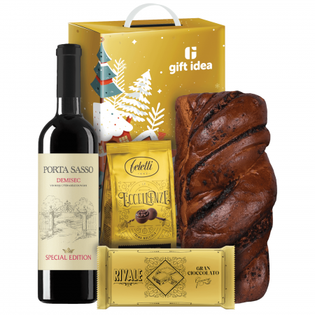 Protocol - Cos Cadou de Craciun, 4 produse + Cutie Cadou, 1315 gr, Exclusive Treats