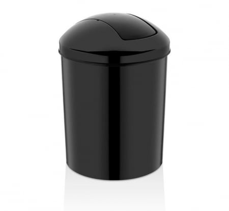 Accesorii curatenie - Cos de gunoi cu capac batant, R-3526 negru