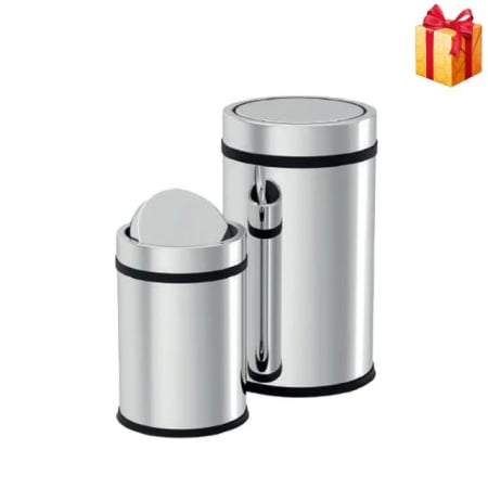 Accesorii curatenie - Cos de gunoi din inox cu capac batant, 20 litri