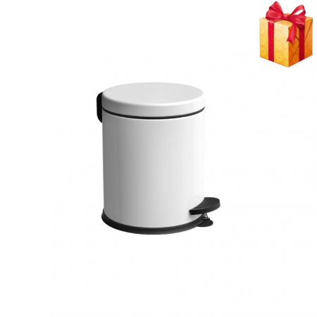 Cosuri de Gunoi - Cos de gunoi din inox cu pedala, 5 litri, alb