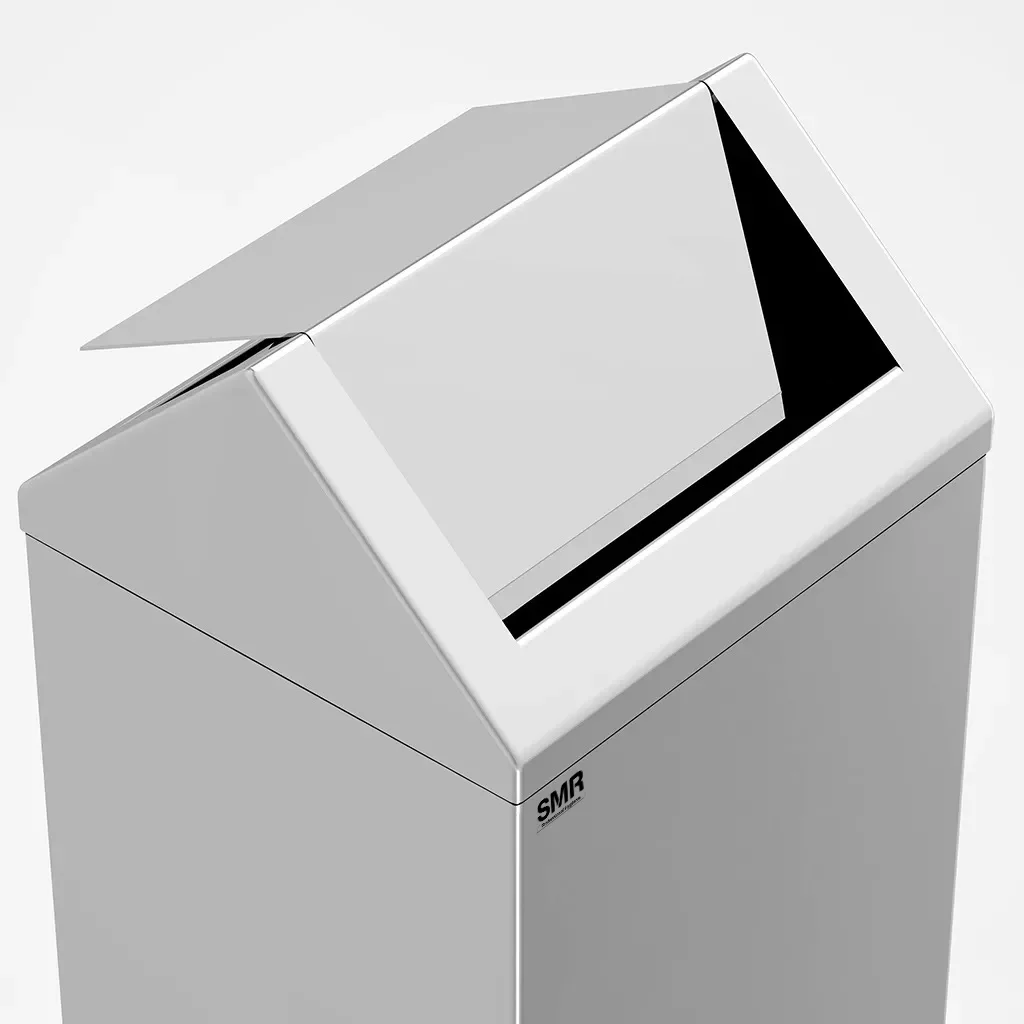 Cos de gunoi cu capac batant, din inox, 80 litri [3]