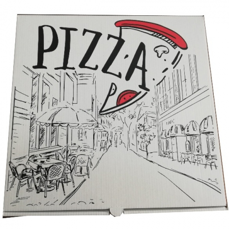 Ambalaje Food - Cutii Pizza Albe, 45cm, Set 50buc