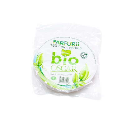 Ambalaje Food - Farfurii Bio din Trestie, 18cm, Set 25 buc