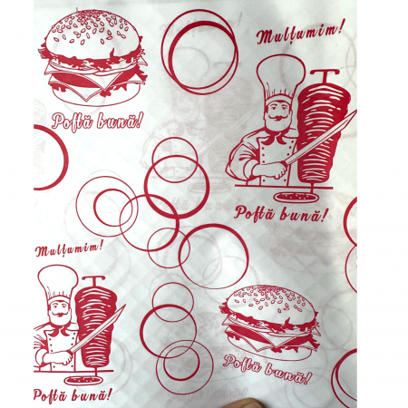 Hartie ambalaj Shaworma 25x35cm, bax 5kg, 57+6g/mp [1]