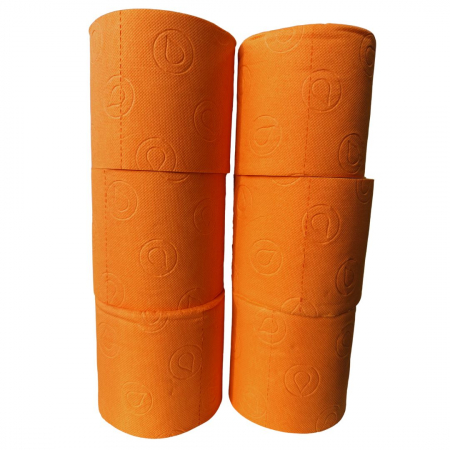 Hartie Igienica - Hartie igienica portocalie, 3 straturi, 6 role