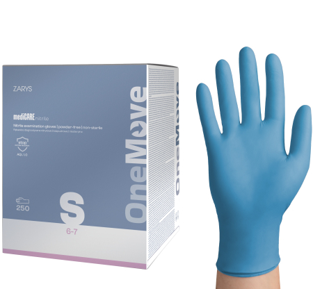 Manusi unica folosinta - Manusi nitril ONE MOVE S (6-7), albastre, nepudrate, 250 buc/cut