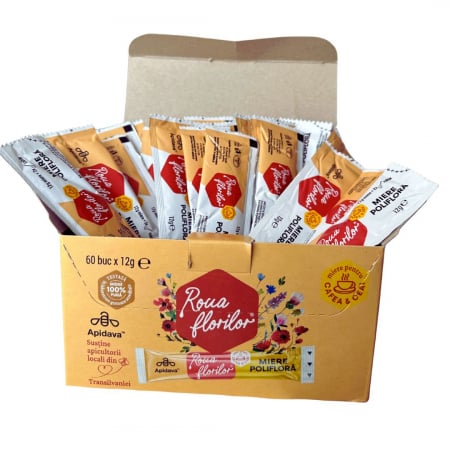 Protocol - Miere polifloră stick, cutie 60 plicuri × 12 g