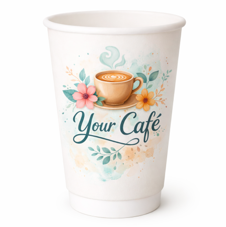 Produse Personalizate - Pahare carton personalizate, 12oz, double wall (perete dublu)