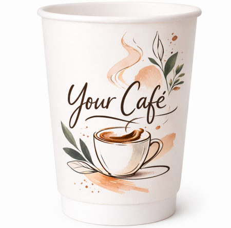 Produse Personalizate - Pahare carton personalizate, 16oz, double wall (perete dublu)