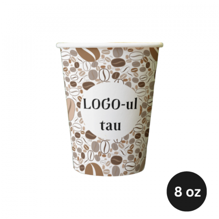 Produse Personalizate - Pahare carton personalizate, 8oz