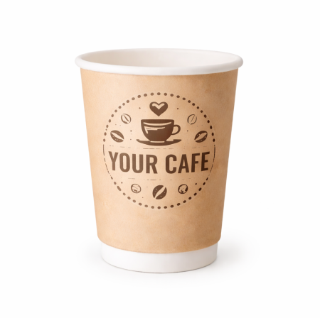 Produse Personalizate - Pahare carton personalizate, 8oz, double wall (perete dublu)