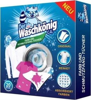 Detergenti rufe si balsam - Servetele de captare a culorilor, Der Waschkonig, 20 bucati