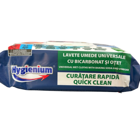 Servetele umede cu otet si bicarbonat. Hygienium, pachet XXL 100 de bucăți [1]