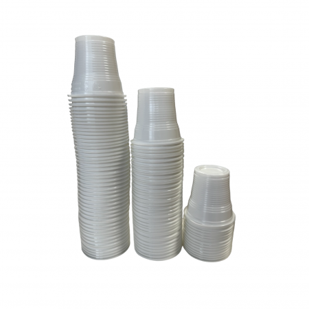Ambalaje plastic - Set 100 buc Pahare Unica Folosinta Albe, 80ml