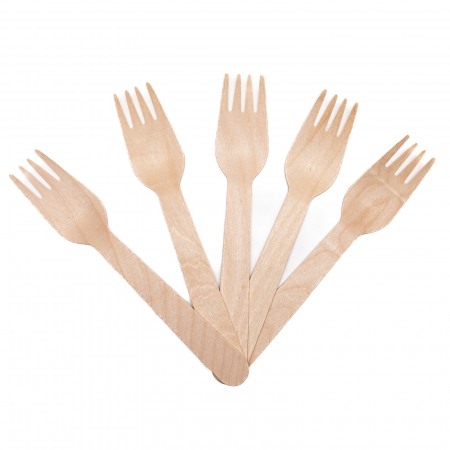 Ambalaje Food - Set 100 Furculite Lemn Bio