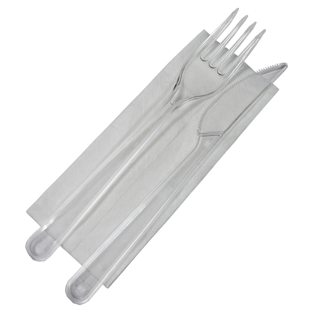 Ambalaje Food - Set 100 bucati Bis Reutilizabil - Furculita, Cutit si Servetel